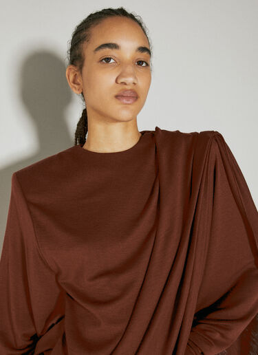 Draped Wool Dress Saint Laurent Draped Wool Dress Red sla0253044