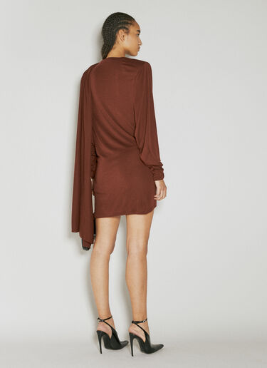 Draped Wool Dress Saint Laurent Draped Wool Dress Red sla0253044