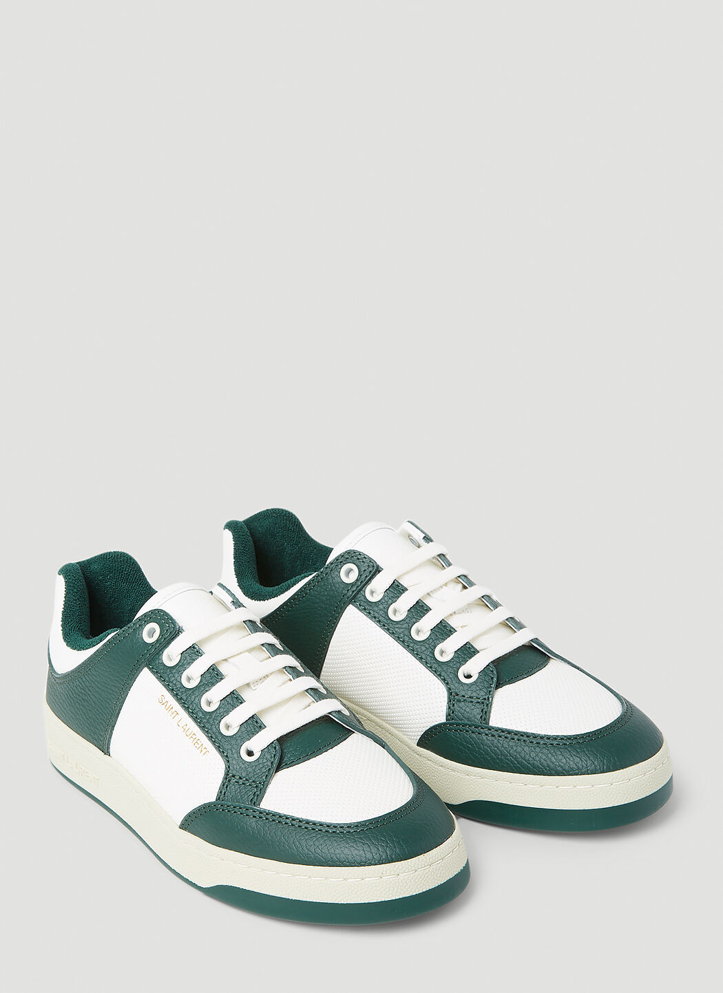 SAINT LAURENT SL 61 ロートップスニーカー グリーン 大人気 SL/61 sneakers in perforated leather | Saint Laurent | YSL US