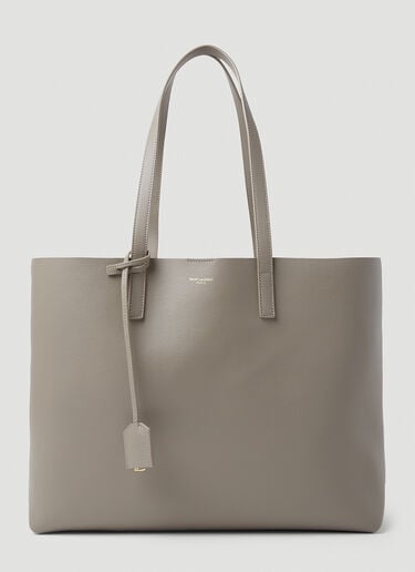 Saint Laurent Leather Shopping Tote Bag Grey sla0253086