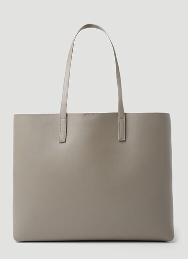 Saint Laurent Leather Shopping Tote Bag Grey sla0253086