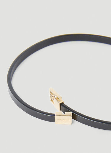 Logo Engraved Wraparound Bracelet Saint Laurent Logo Engraved Wraparound Bracelet Black sla0253167