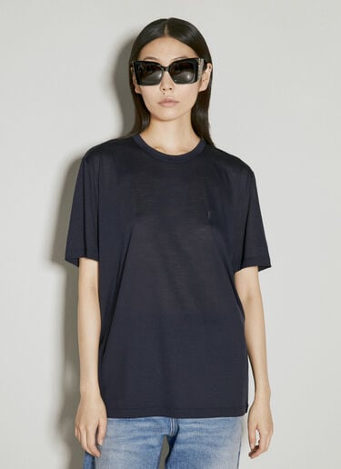 Cassandre T-Shirt Saint Laurent Cassandre T-Shirt Blue sla0254016