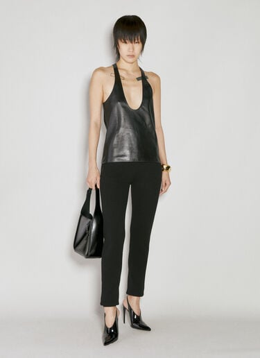 Leather Tank Top Saint Laurent Leather Tank Top Black sla0254022