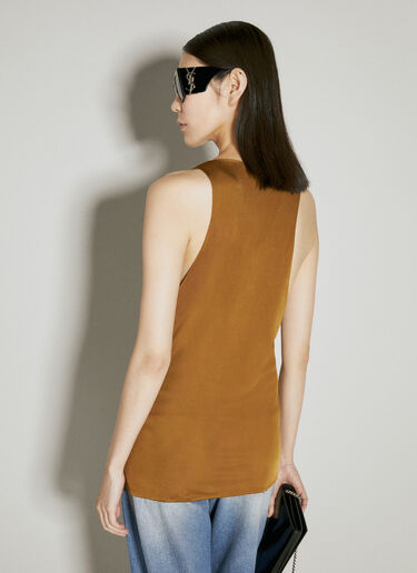 Cassandre Tank Top Saint Laurent Cassandre Tank Top Brown sla0254028