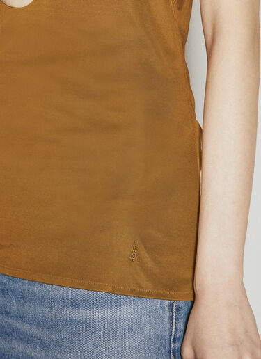 Cassandre Tank Top Saint Laurent Cassandre Tank Top Brown sla0254028