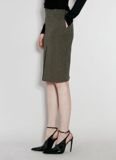 Wool-Blend Checked Midi Skirt Saint Laurent Wool-Blend Checked Midi Skirt Brown sla0254125