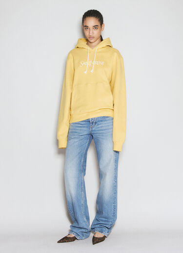 Saint Laurent 徽标刺绣连帽运动衫  黄色 sla0255030