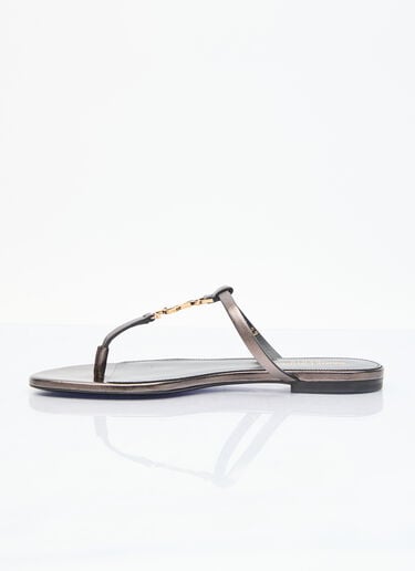 Cassandra Slide Sandals Saint Laurent Cassandra Slide Sandals Brown sla0255049