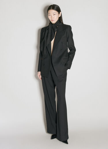 Saint Laurent 실크 자카드 스카프 블랙 sla0255072