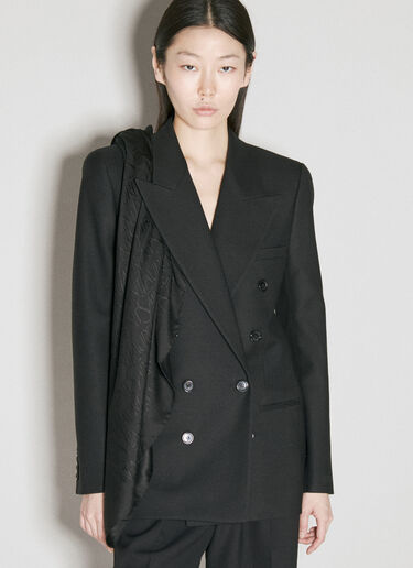 Saint Laurent 실크 자카드 스카프 블랙 sla0255072