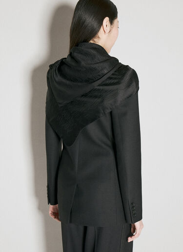 Saint Laurent 실크 자카드 스카프 블랙 sla0255072