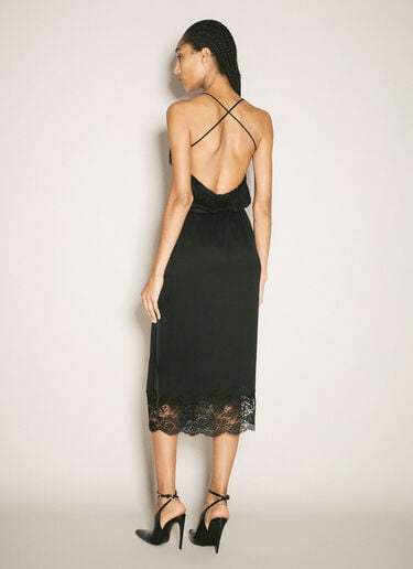 Saint Laurent Wrap Midi Dress Black sla0257011