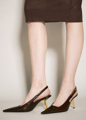 Saint Laurent Lee Slingback Pumps Burgundy sla0257053