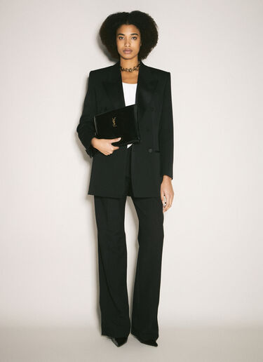 Saint Laurent 라지 페이턴트 파우치 블랙 sla0258033