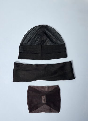 Saint Laurent Hat And Scarf Set Brown sla0258053