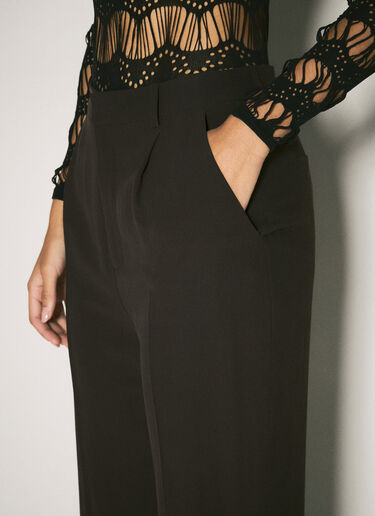 Saint Laurent Silk Tailored Pants Black sla0258059