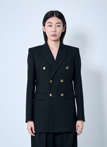 Wool Gabardine Blazer Saint Laurent Wool Gabardine Blazer Black sla0259019