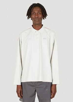 SLAM JAM Long Sleeve Polo Top White slj0349002