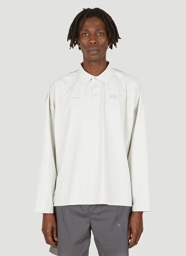 SLAM JAM Long Sleeve Polo Top White slj0349002
