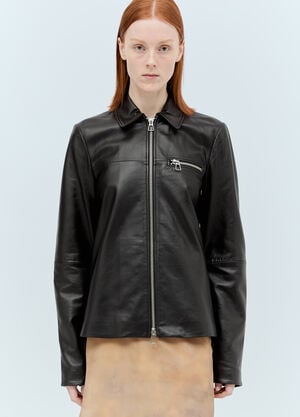 Sportmax Nappa Leather Jacket Black spx0255007