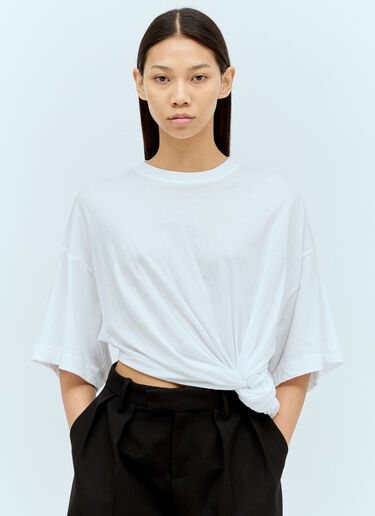 Sportmax 트위스트 티셔츠 화이트 spx0256003