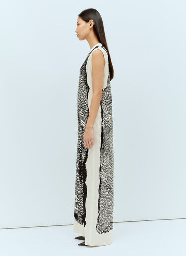 Sportmax 그래픽 프린트 맥시 원피스 크림 spx0256009