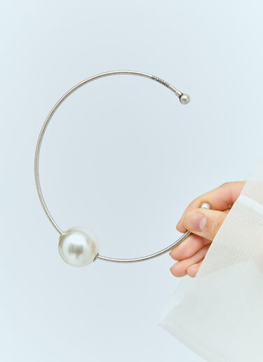Glass Bead Necklace Sportmax Glass Bead Necklace Silver spx0256026