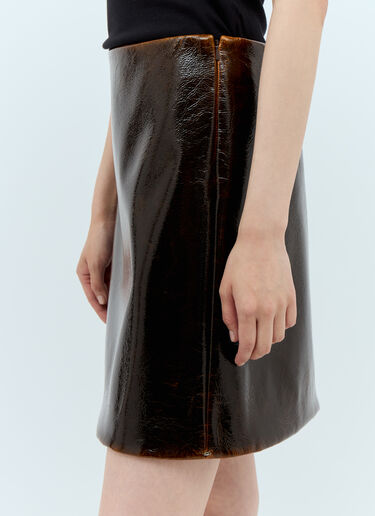 페이턴트 마감 울 미니스커트 Sportmax 페이턴트 마감 울 미니스커트 브라운 spx0257008