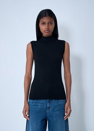Sportmax Wool Turtleneck Top Black spx0261010