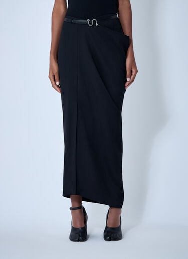 Sportmax Draping Asymmetric Skirt Black spx0261011