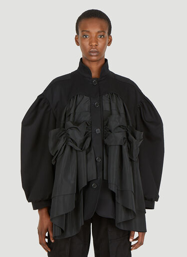 Simone Rocha 개더 시그니처 슬리브 재킷 블랙 sra0250001