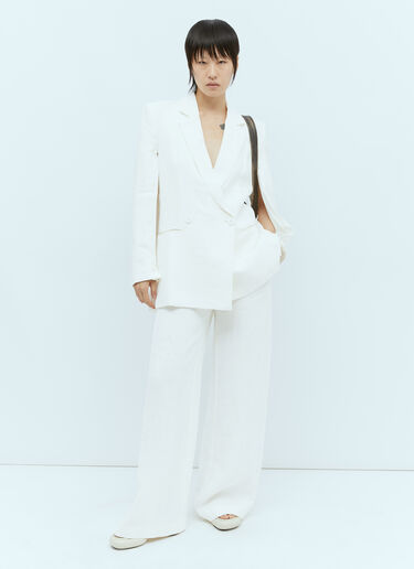 St. Agni Linen Wide Leg Pants Cream sta0255002