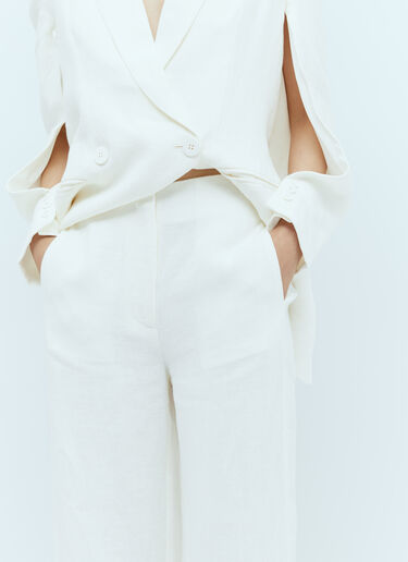 St. Agni Linen Wide Leg Pants Cream sta0255002