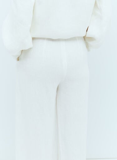 St. Agni Linen Wide Leg Pants Cream sta0255002