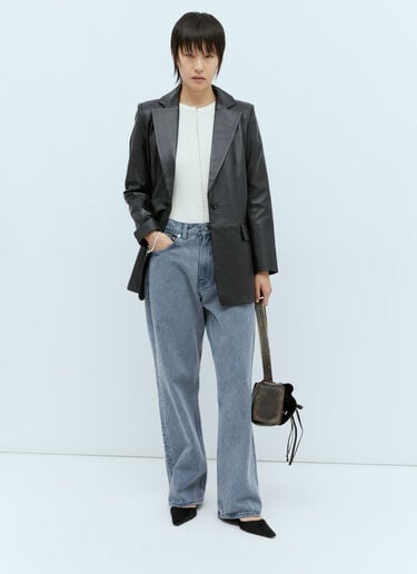 Long Leather Blazer St. Agni Long Leather Blazer Black sta0255005