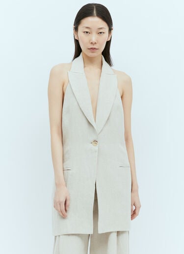 Linen Helm Vest St. Agni Linen Helm Vest Beige sta0255008