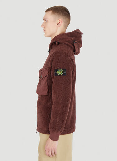 Stone Island 후드 플리스 재킷 브라운 sto0145063