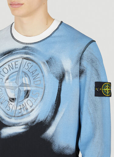 Painted Logo Sweatshirt Stone Island Painted Logo Sweatshirt Blue sto0150030