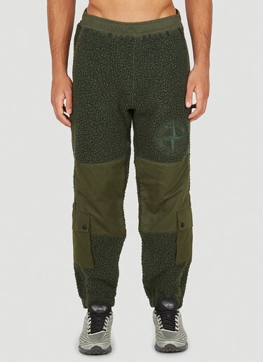 Colour Block Teddy Track Pants Stone Island Colour Block Teddy Track Pants Green sto0150033