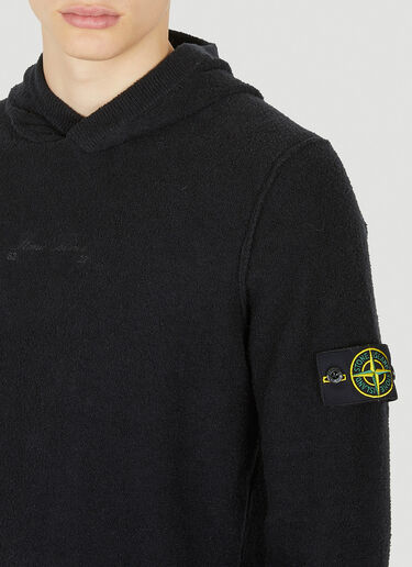 Stone Island 컴퍼스 패치 후드 스웨트셔츠 블랙 sto0150065
