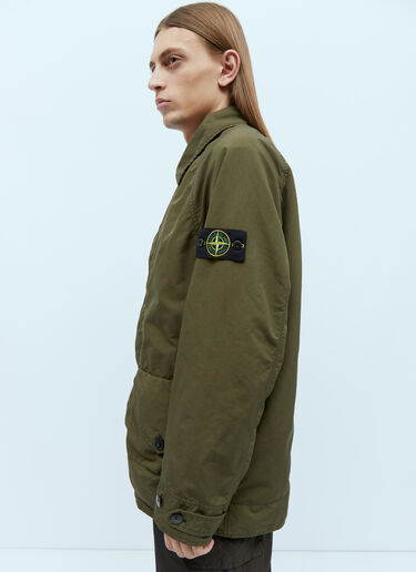 Stone Island 徽标贴饰双层夹克 橄榄色 sto0154027