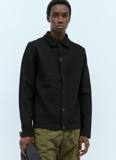 Wool Knit Overshirt Stone Island Wool Knit Overshirt Black sto0154057