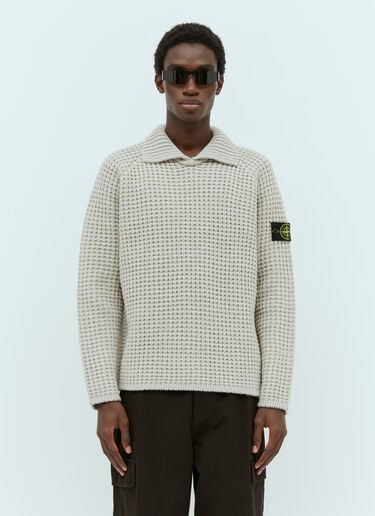스프레드 칼라 울 스웨터 Stone Island 스프레드 칼라 울 스웨터 크림 sto0154062