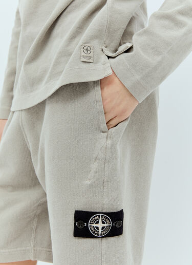 Stone Island 徽标印花长袖 polo 衫 灰色 sto0156017