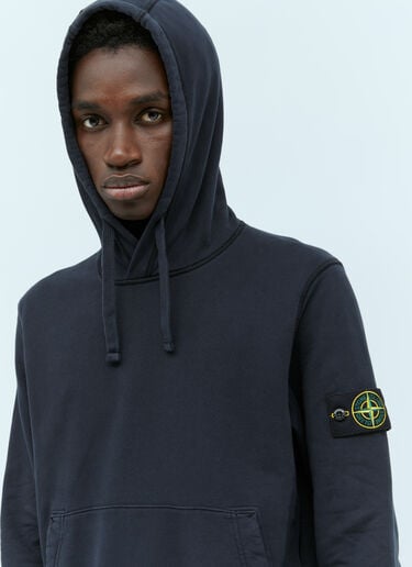 Stone Island 로고 패치 후드 맨투맨 네이비 sto0156062