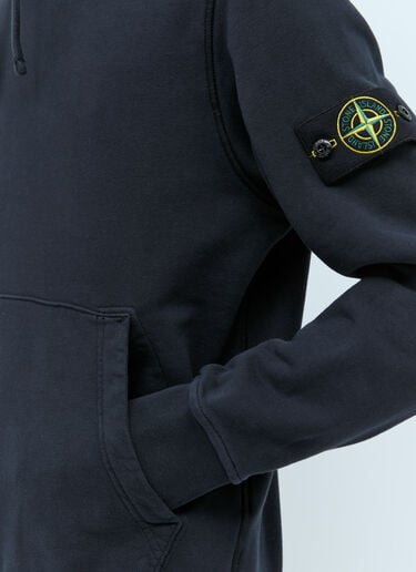 Stone Island 로고 패치 후드 맨투맨 네이비 sto0156062