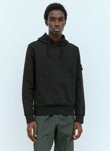 Logo Patch Hooded Sweatshirt Stone Island Logo Patch Hooded Sweatshirt Black sto0156063