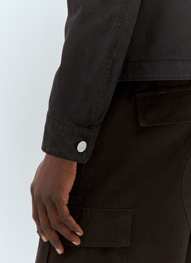Stone Island Canvas Overshirt Black sto0158033
