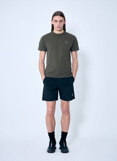 Stone Island Nylon Shorts With Logo Patch Black sto0160064